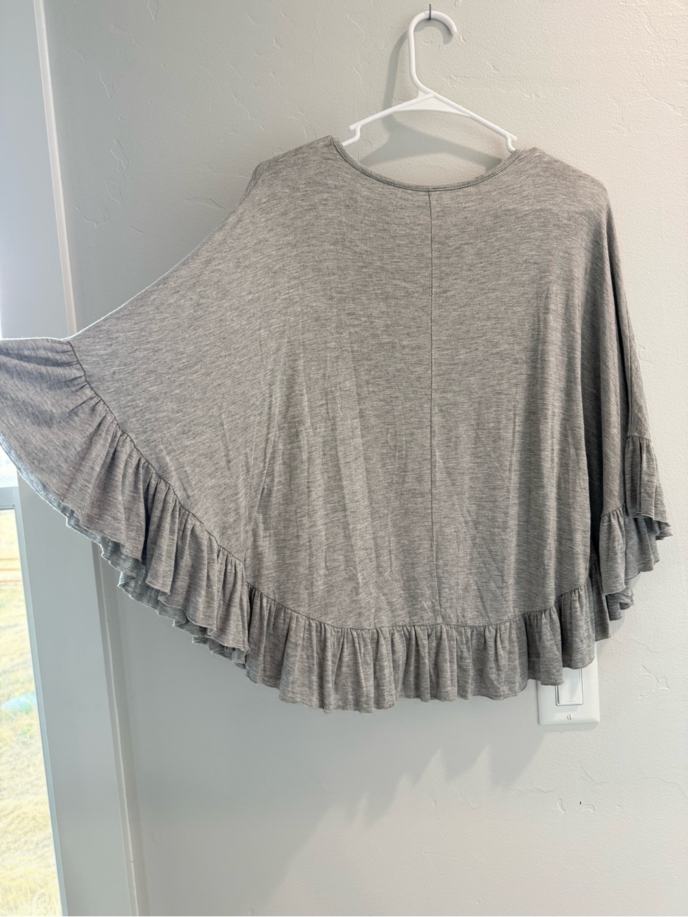 Gray Ruffle-Hem Tunic Top - Picture 2 of 3